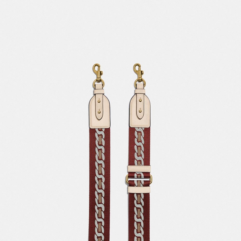 Coach Strap With Chain Stripe Branco | COH866460