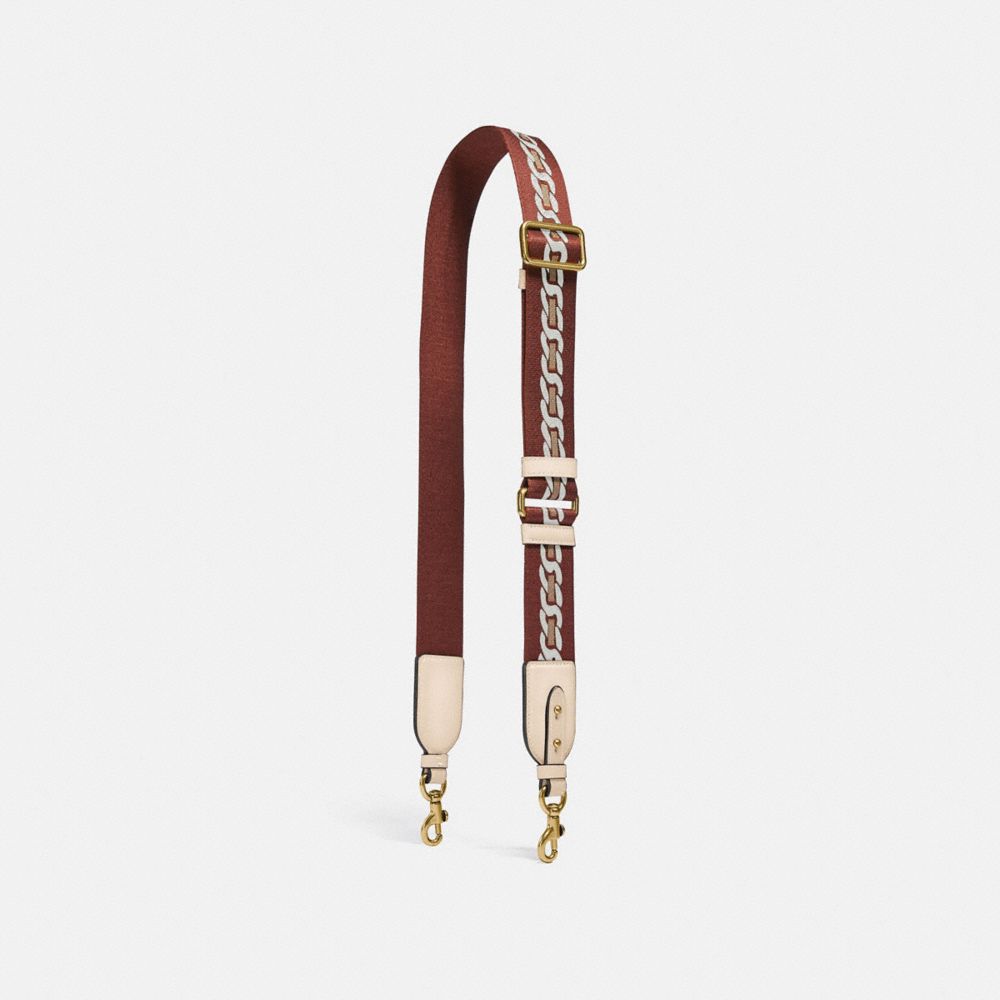 Coach Strap With Chain Stripe Branco | COH866460