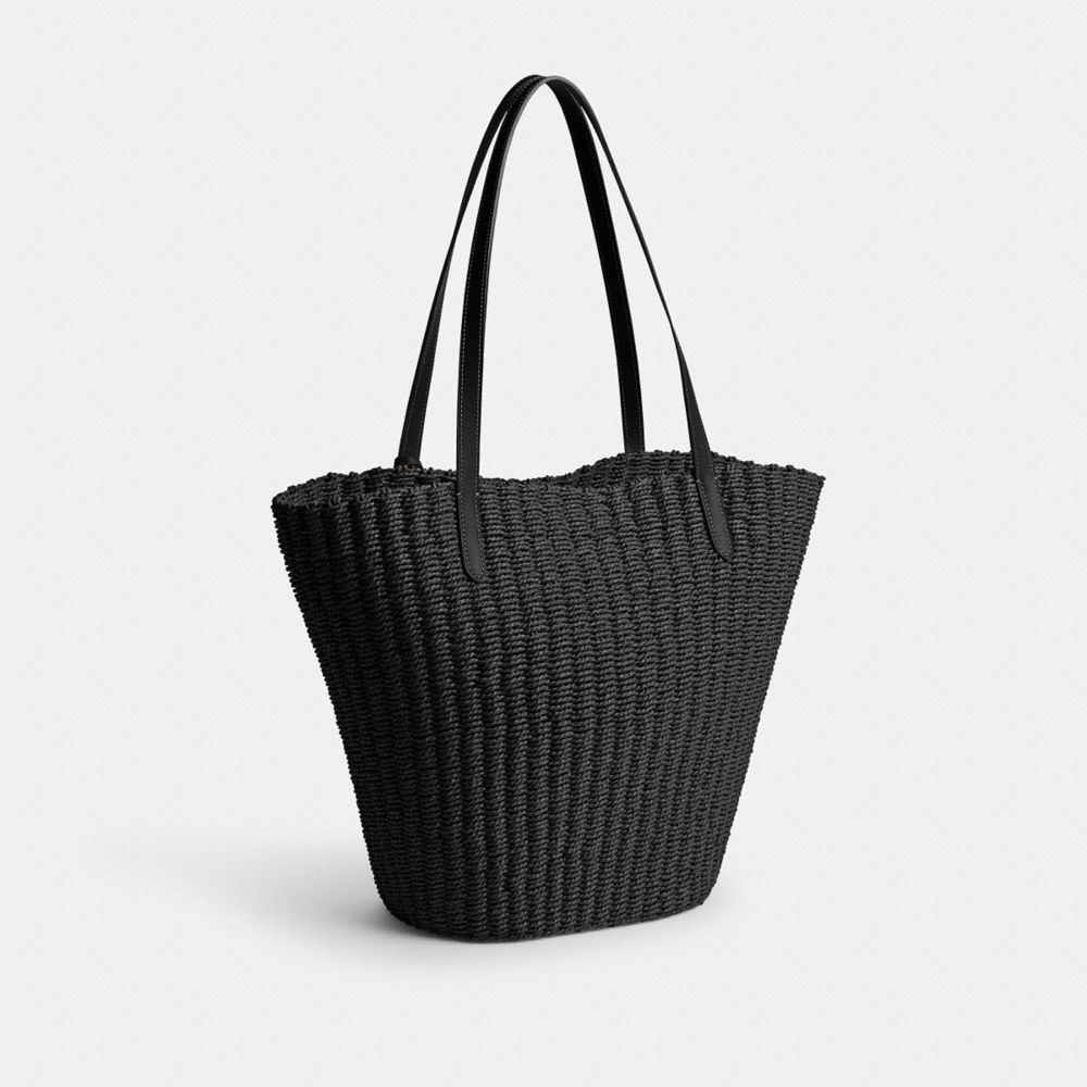 Coach Straw Tote Prateadas Pretas | COH865087