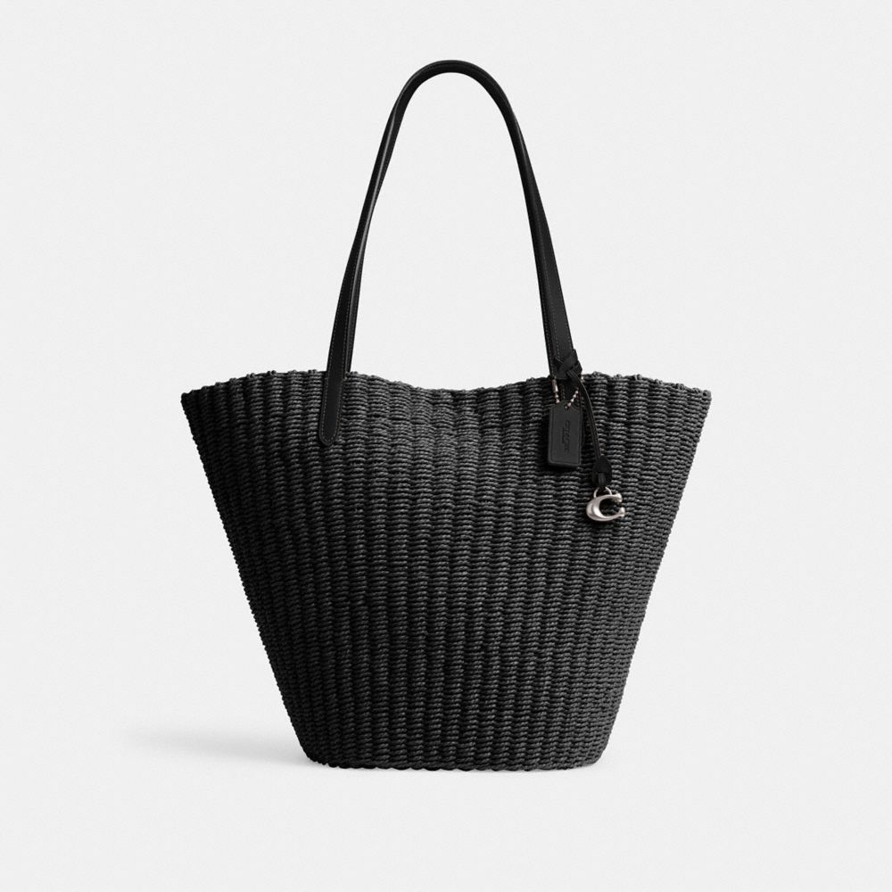 Coach Straw Tote Prateadas Pretas | COH865087