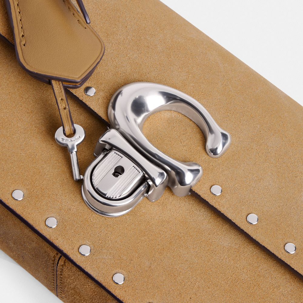 Coach Studio Baguette Bag With Rivets Prateadas | COH864874