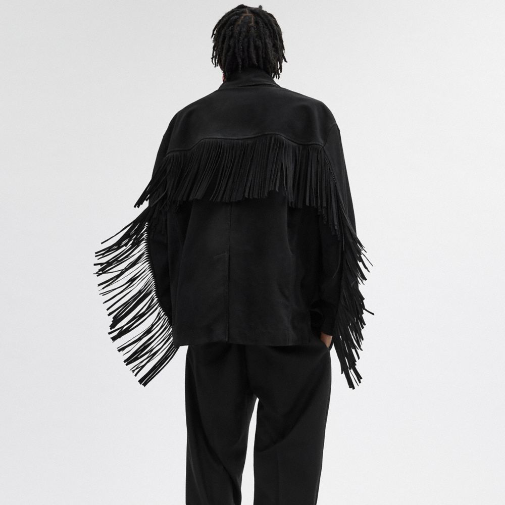 Coach Suede Fringe Jacket Pretas | COH866875