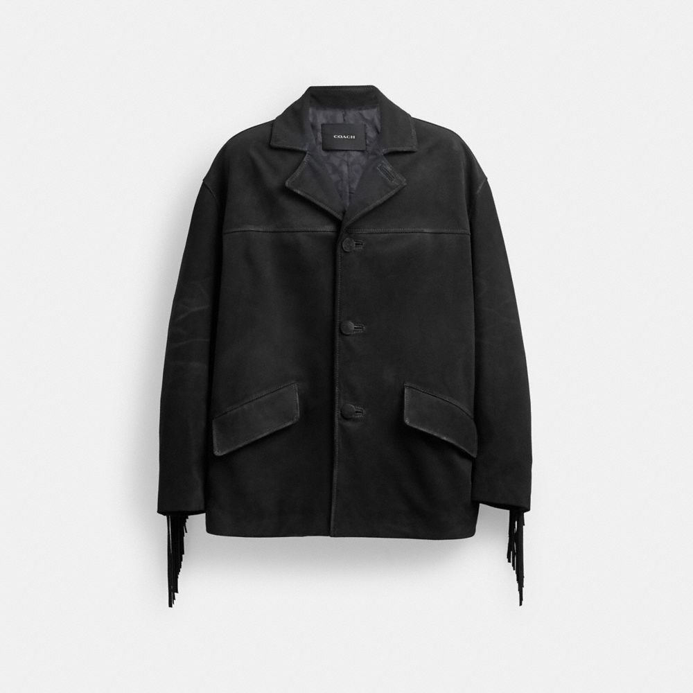 Coach Suede Fringe Jacket Pretas | COH866875