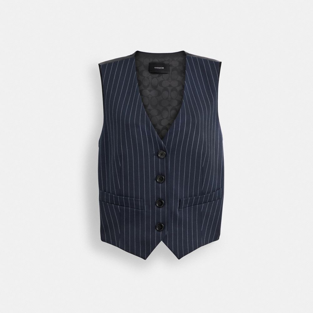 Coach Suit Vest Azul Marinho Branco | COH865980