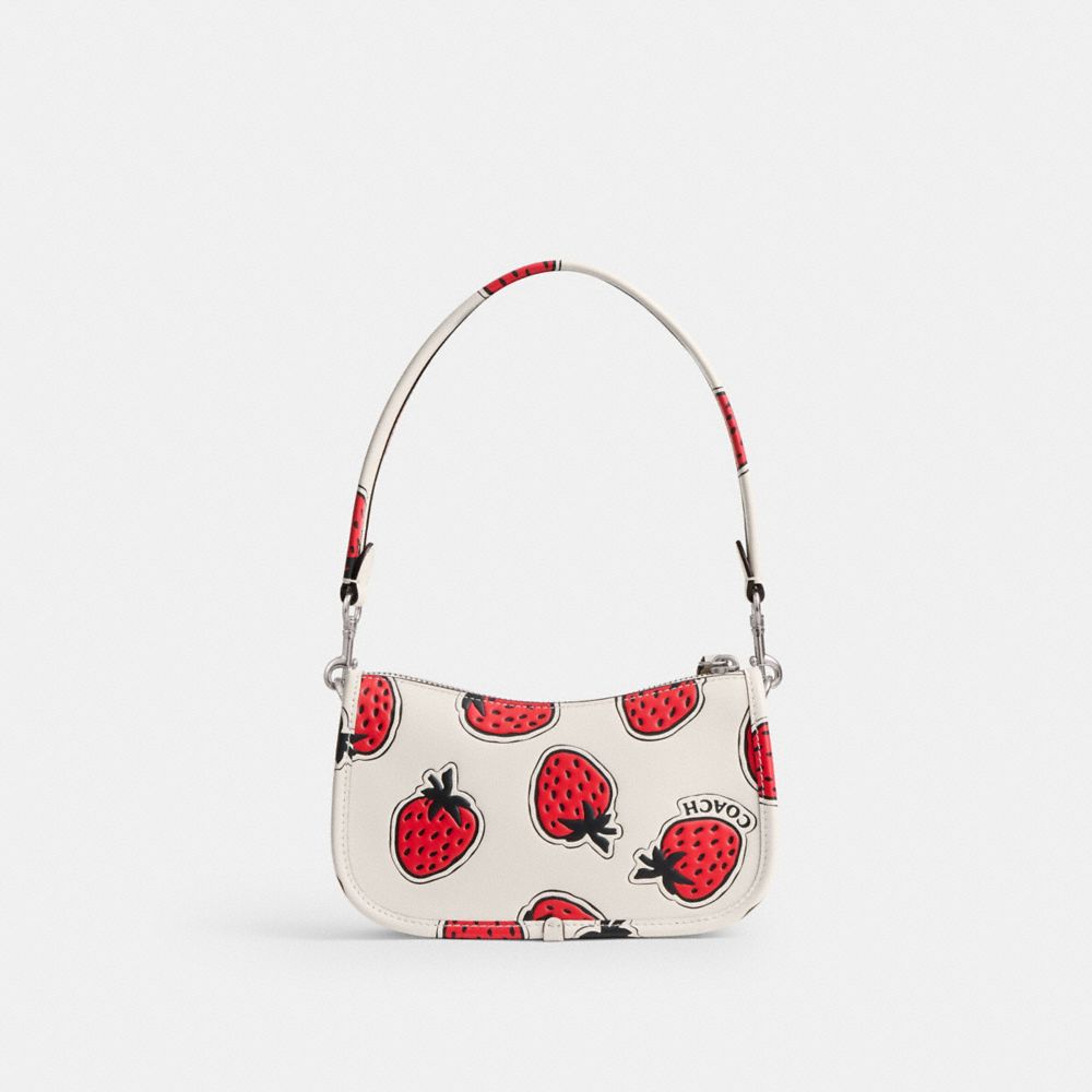 Coach Swinger Bag 20 With Strawberry Print Prateadas Multicoloridas | COH864933