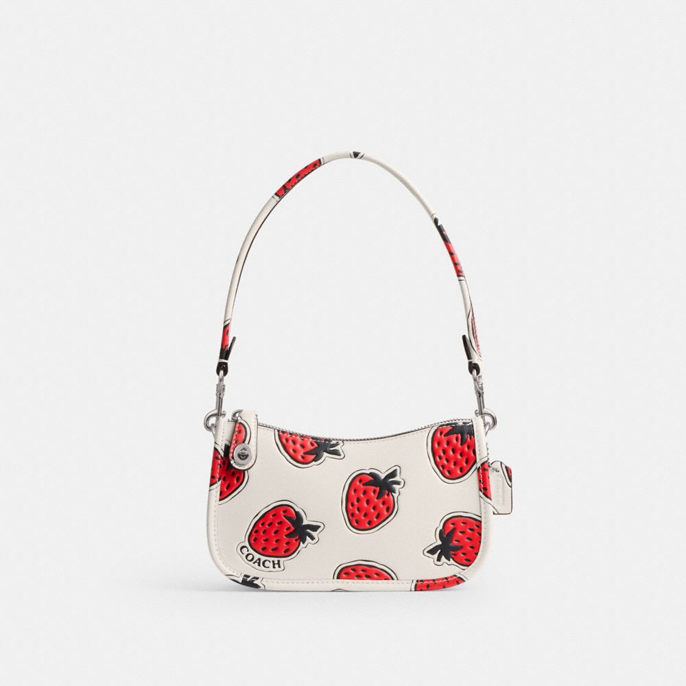 Coach Swinger Bag 20 With Strawberry Print Prateadas Multicoloridas | COH864933