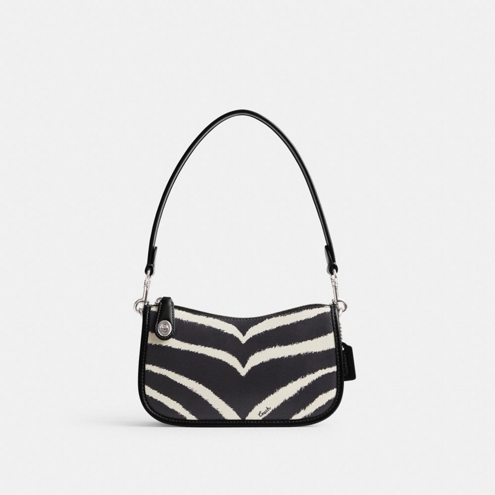 Coach Swinger Bag 20 With Zebra Print Prateadas | COH864934