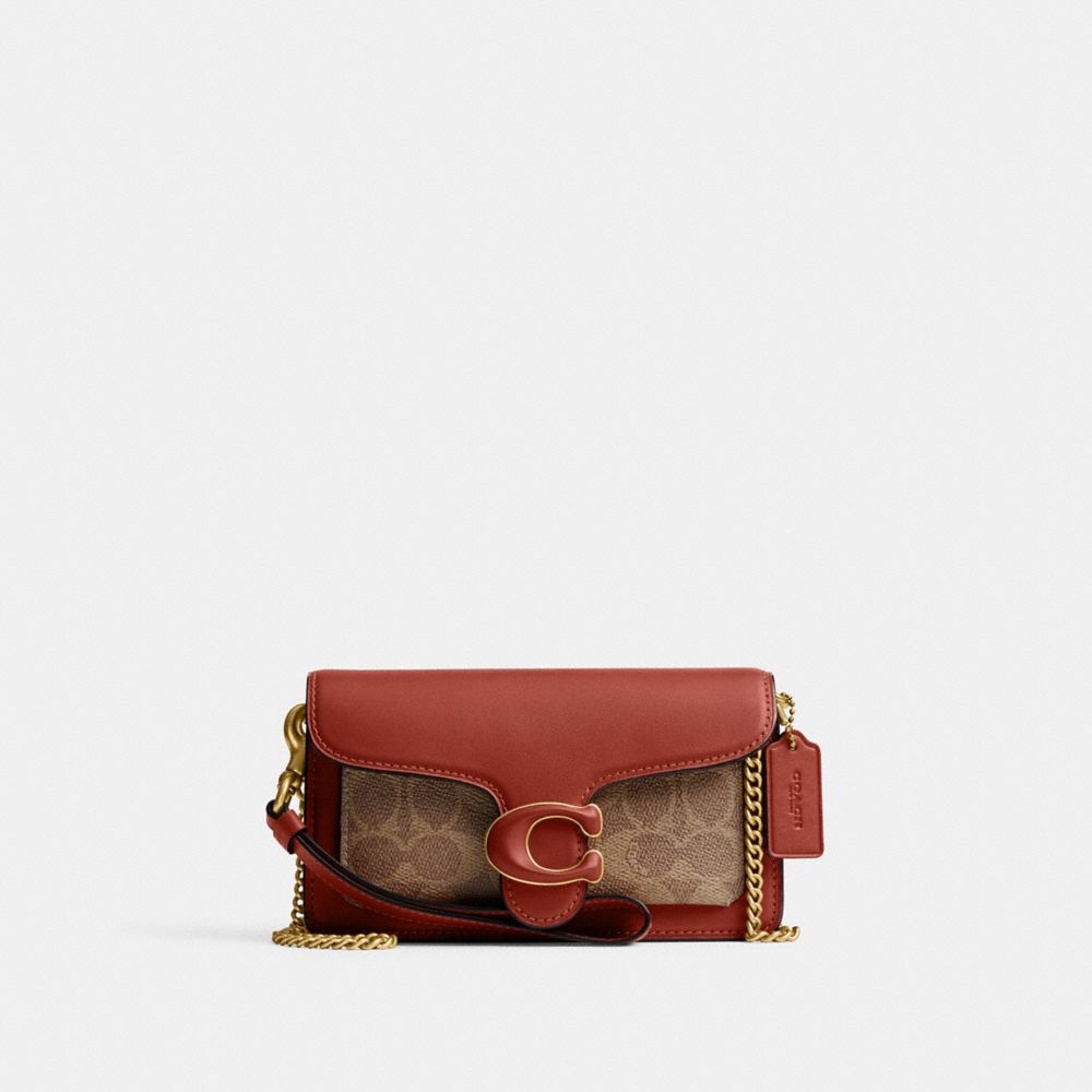 Coach Tabby Crossbody Wristlet In Signature Canvas Marrom Vermelhas | COH865639
