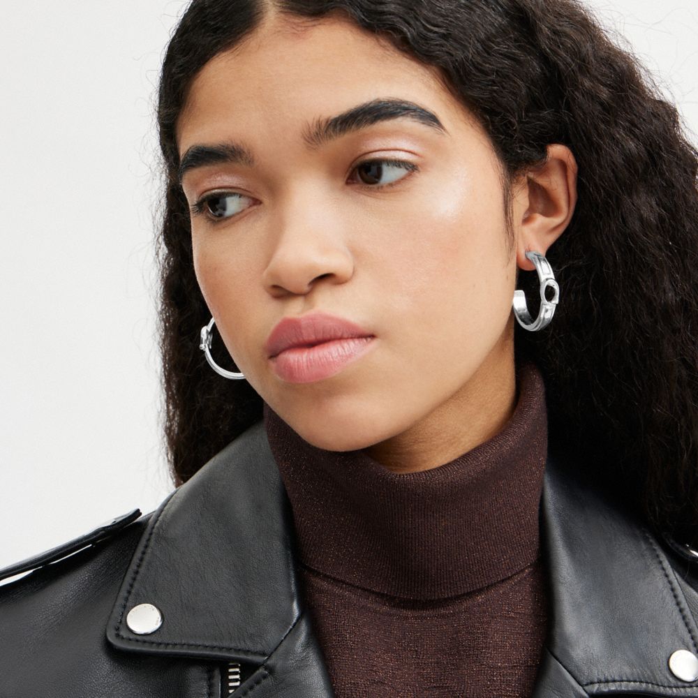 Coach Tabby Hoop Earrings Prateadas | COH866106