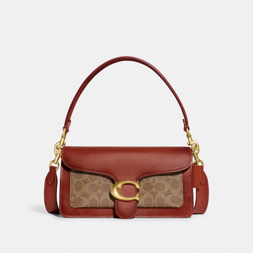 Coach Tabby Shoulder Bag 26 In Signature Canvas Marrom Vermelhas | COH864895