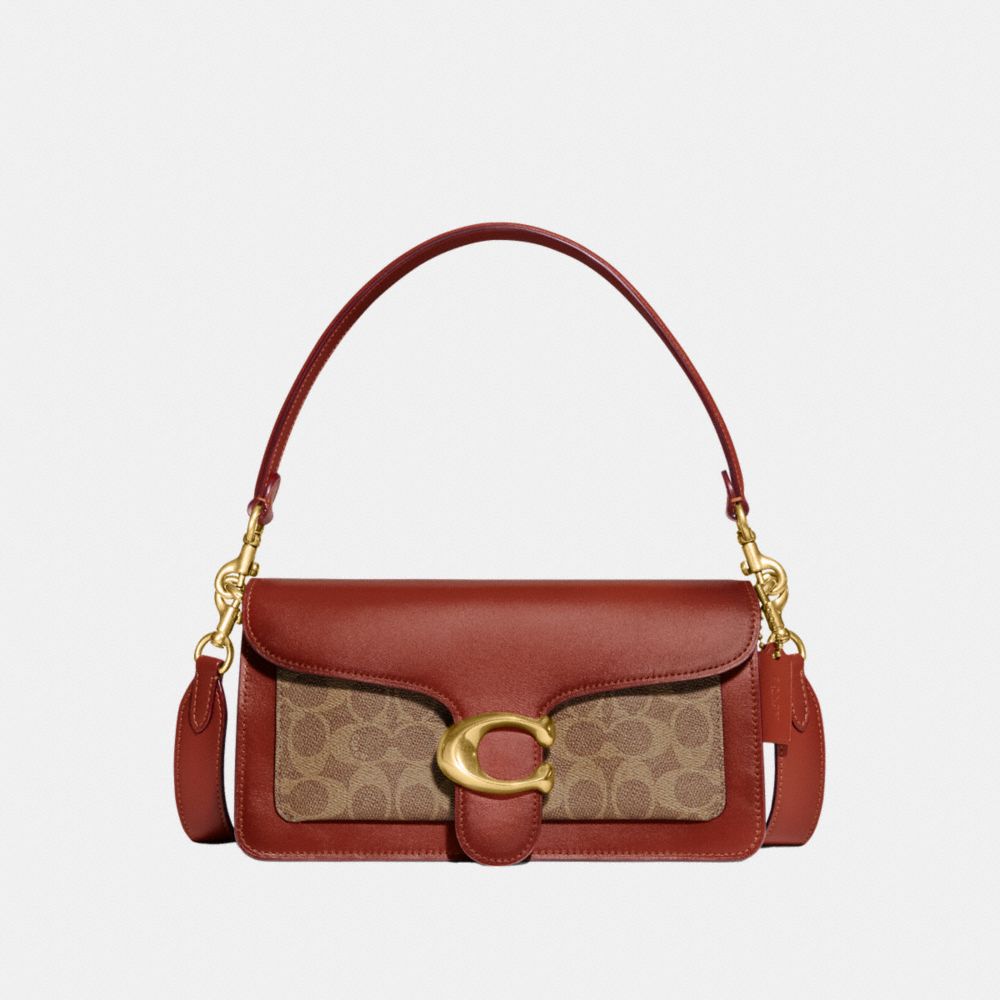 Coach Tabby Shoulder Bag 26 In Signature Canvas Marrom Vermelhas | COH864895