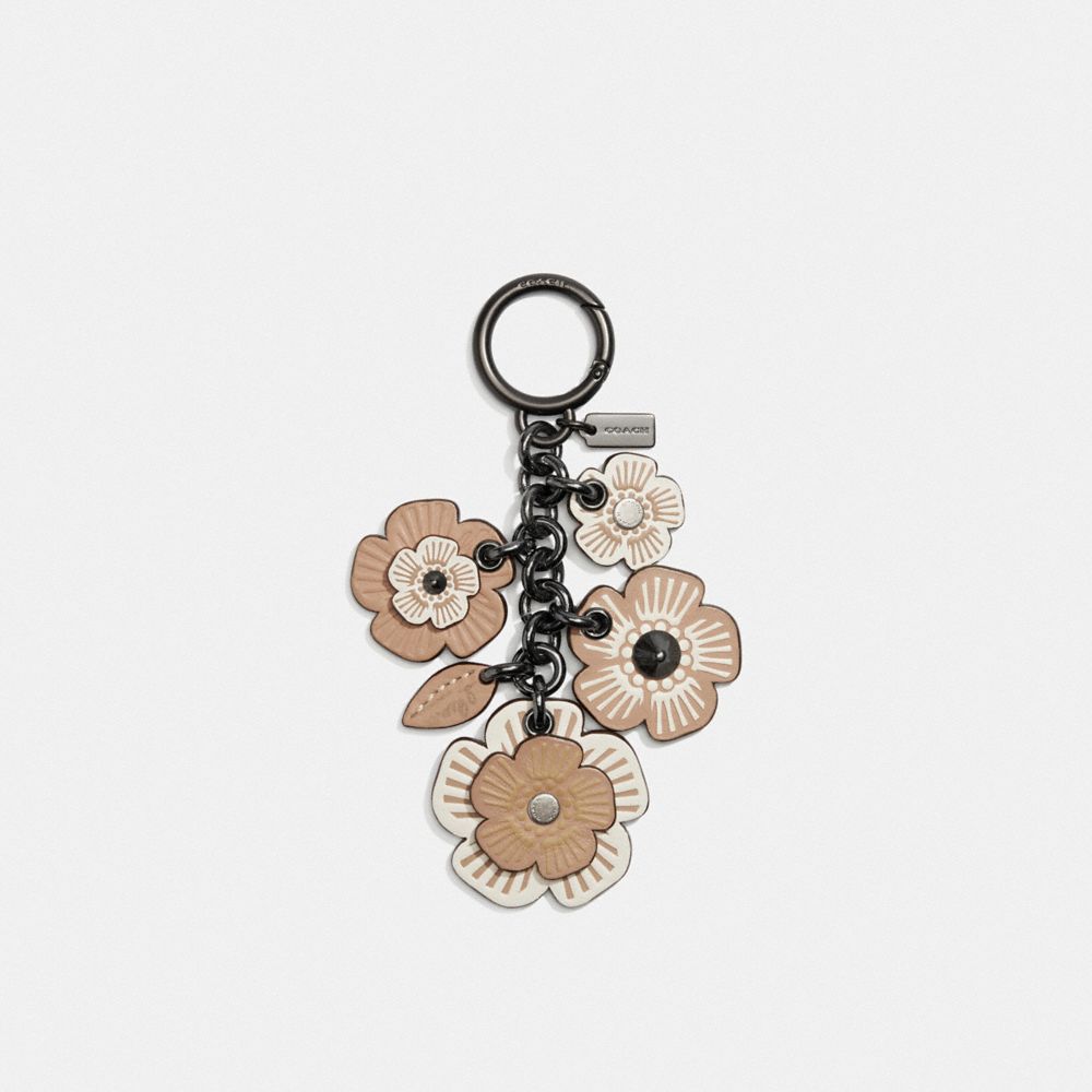 Coach Tea Rose Mix Bag Charm Pretas | COH866464