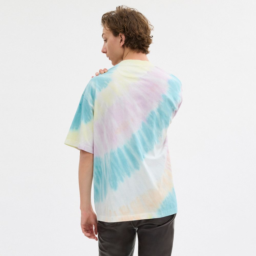 Coach Tie Dye Crewneck T Shirt In Organic Cotton Multicoloridas | COH866934