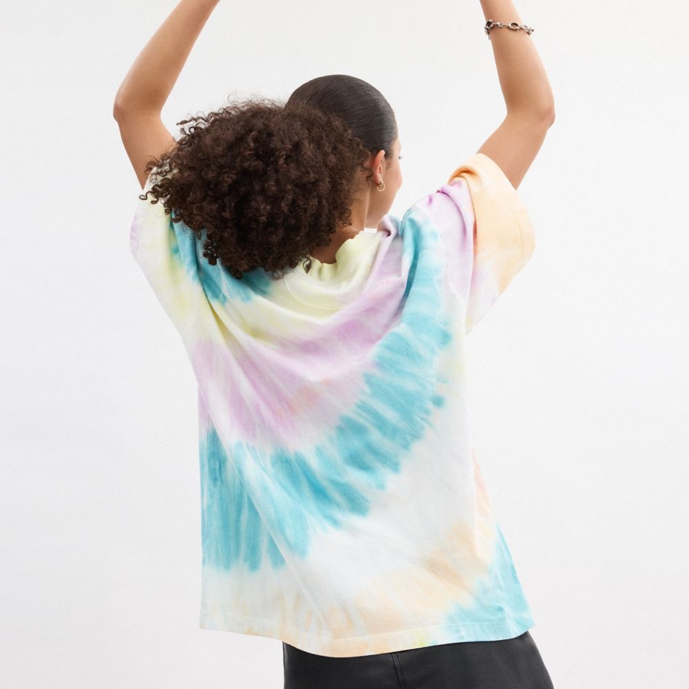 Coach Tie Dye Crewneck T Shirt In Organic Cotton Multicoloridas | COH866934