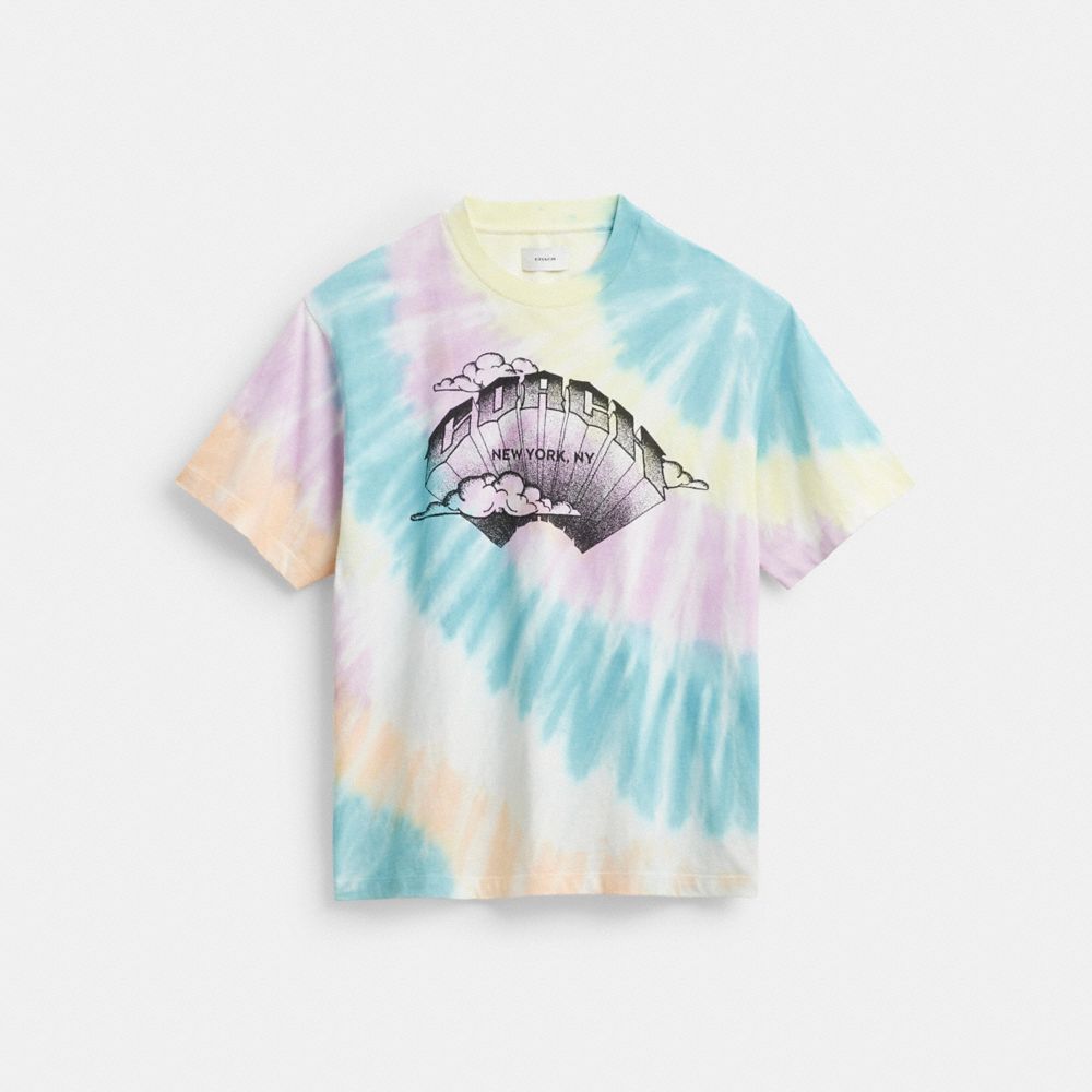 Coach Tie Dye Crewneck T Shirt In Organic Cotton Multicoloridas | COH866934
