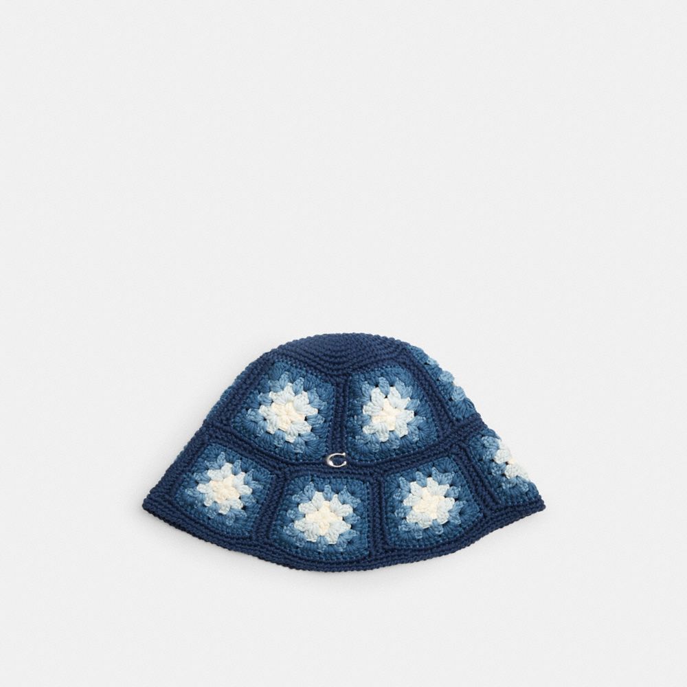 Coach Tie Dye Crochet Bucket Hat Azuis | COH866420