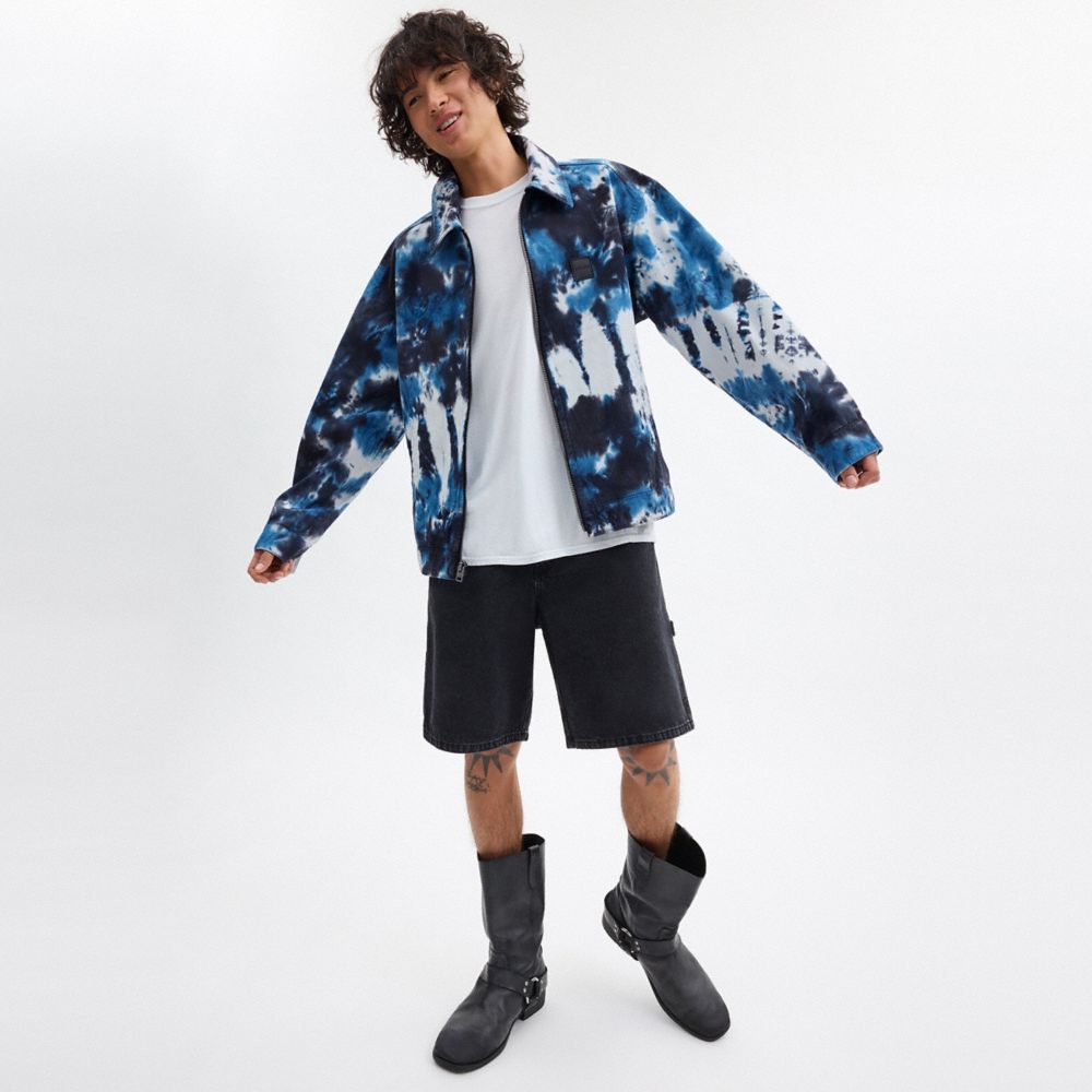 Coach Tie Dye Lightweight Jacket In Regenerative Cotton Azul Marinho | COH866879