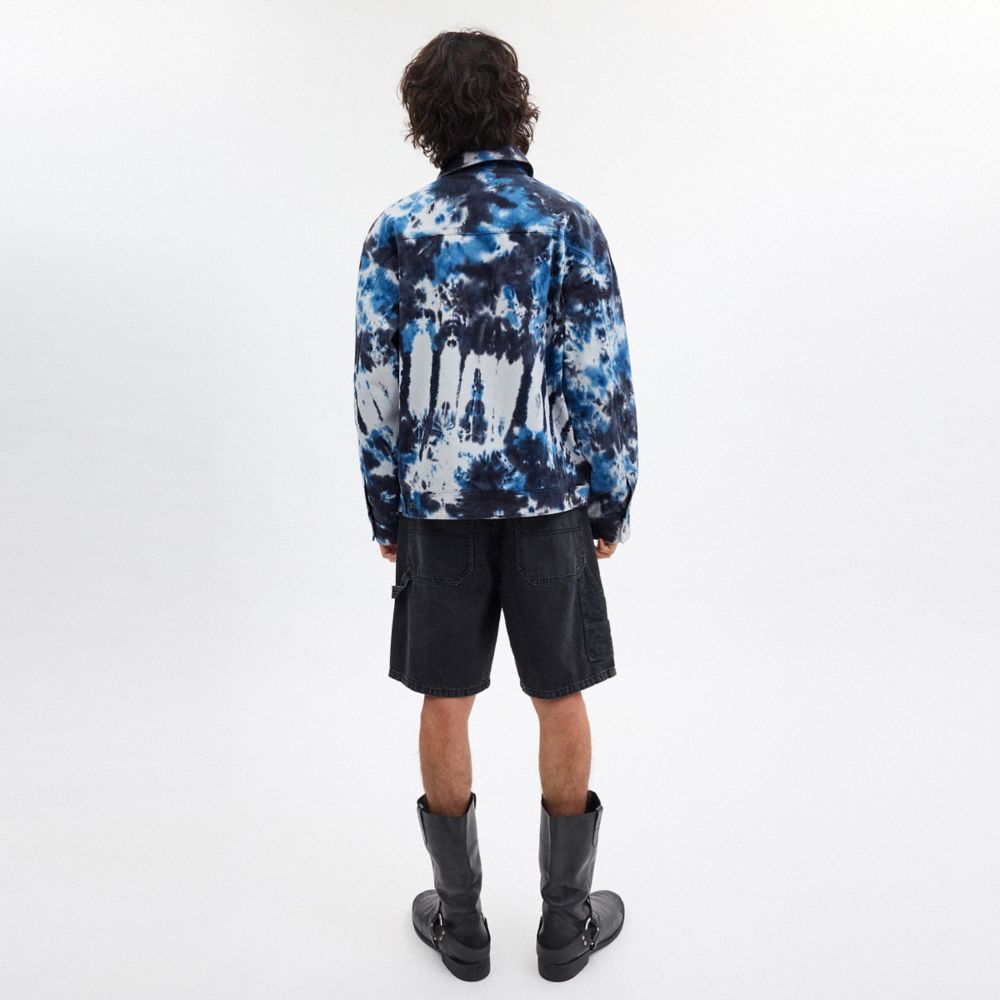 Coach Tie Dye Lightweight Jacket In Regenerative Cotton Azul Marinho | COH866879