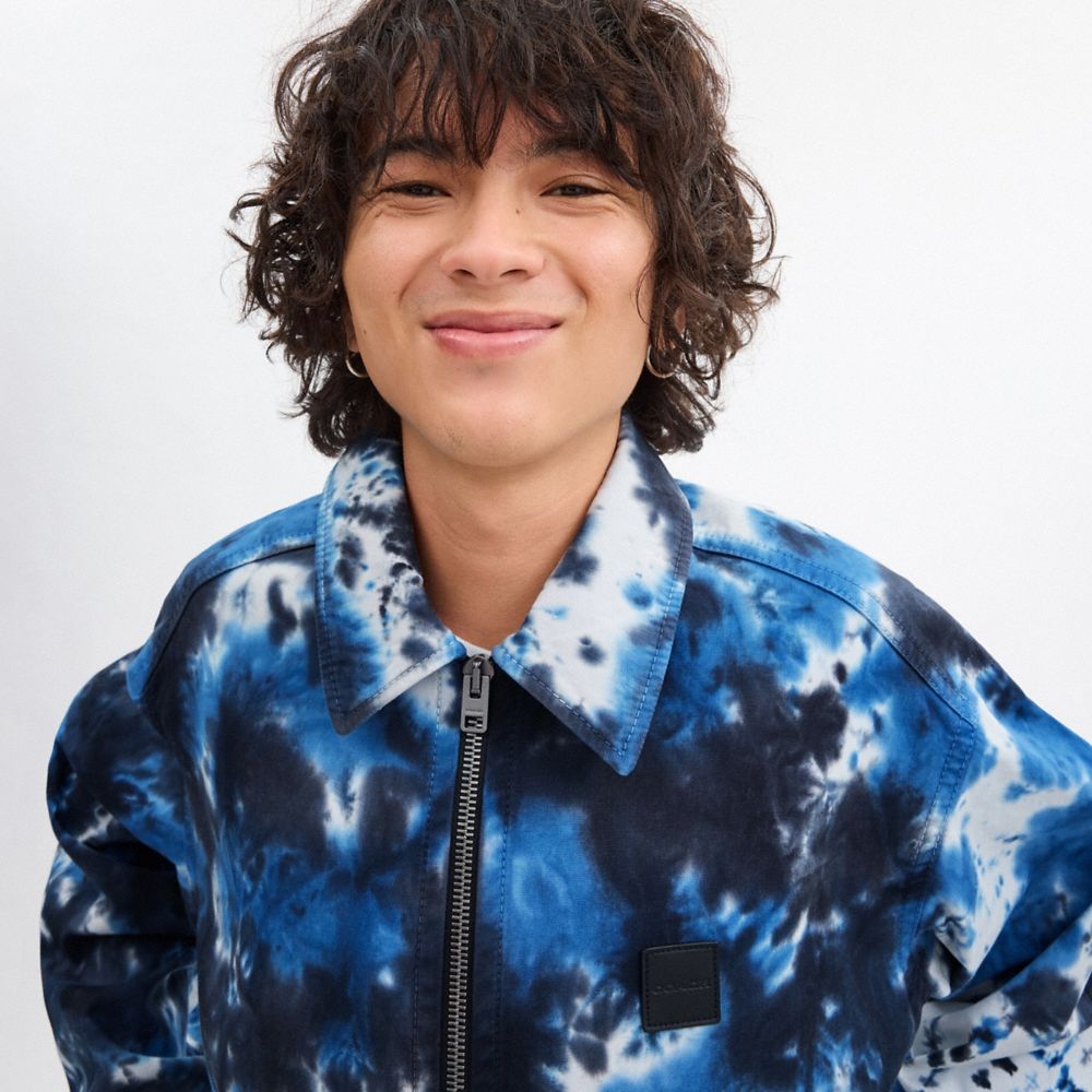 Coach Tie Dye Lightweight Jacket In Regenerative Cotton Azul Marinho | COH866879
