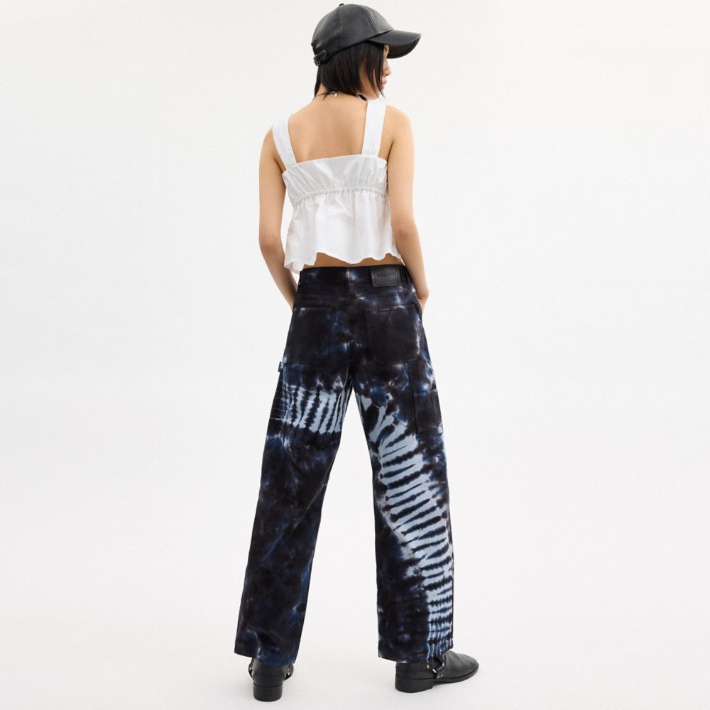 Coach Tie Dye Painter Pants In Organic Cotton Azuis Multicoloridas | COH866042