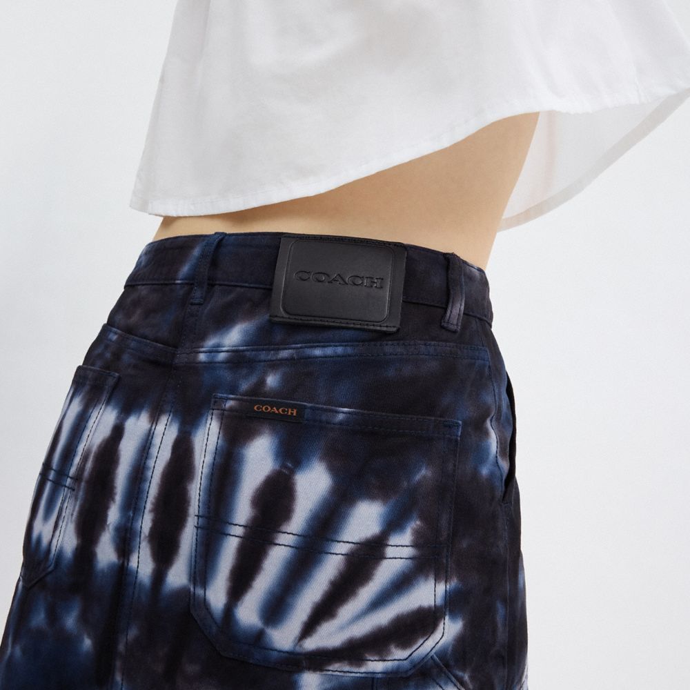 Coach Tie Dye Painter Skirt In Organic Cotton Azuis Multicoloridas | COH866044