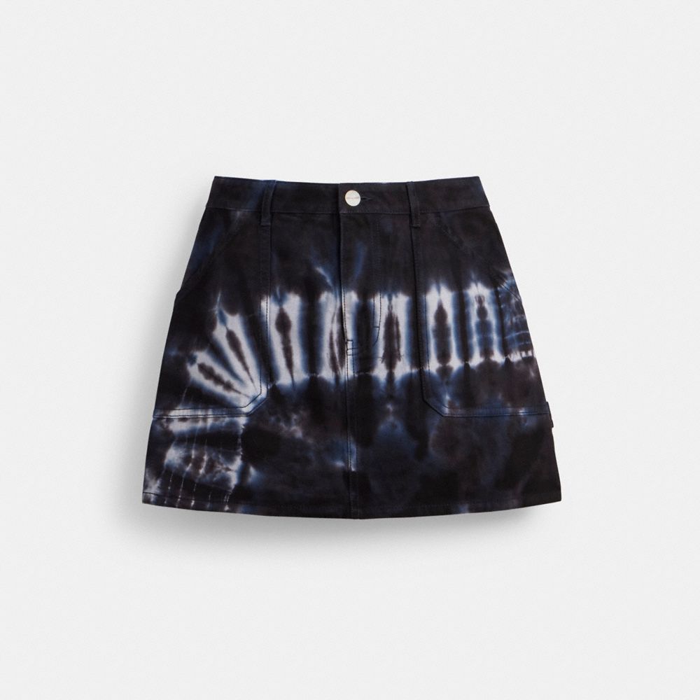 Coach Tie Dye Painter Skirt In Organic Cotton Azuis Multicoloridas | COH866044