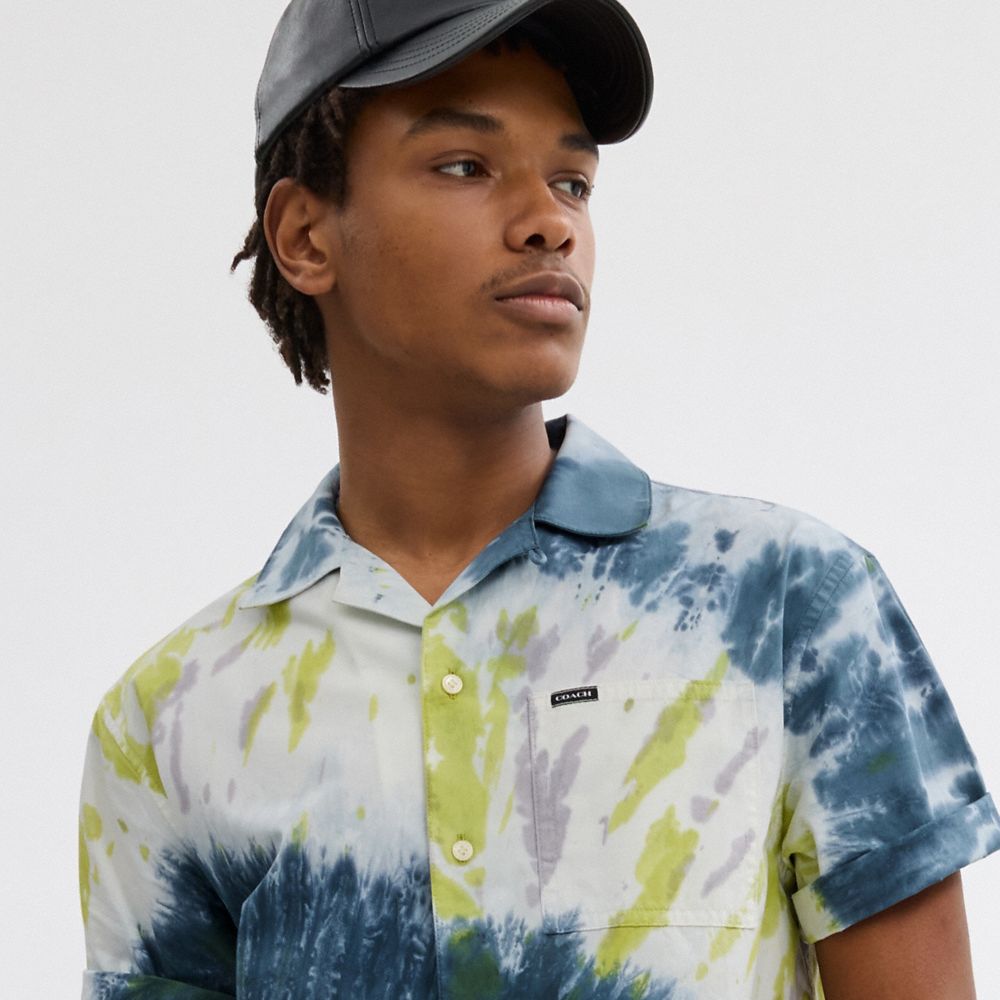 Coach Tie Dye Shirt In Organic Cotton Amarelas | COH866933