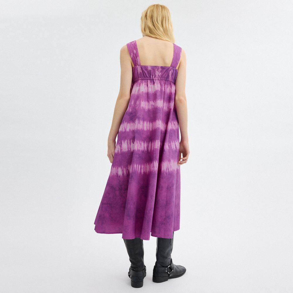Coach Tie Dye Sleeveless Dress In Organic Cotton Roxo | COH866069