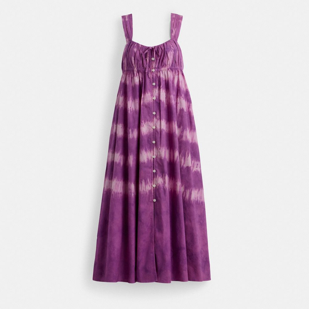 Coach Tie Dye Sleeveless Dress In Organic Cotton Roxo | COH866069