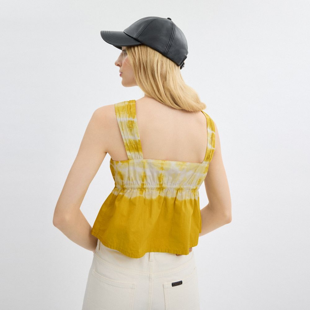 Coach Tie Dye Tank Top In Organic Cotton Amarelas Multicoloridas | COH866013