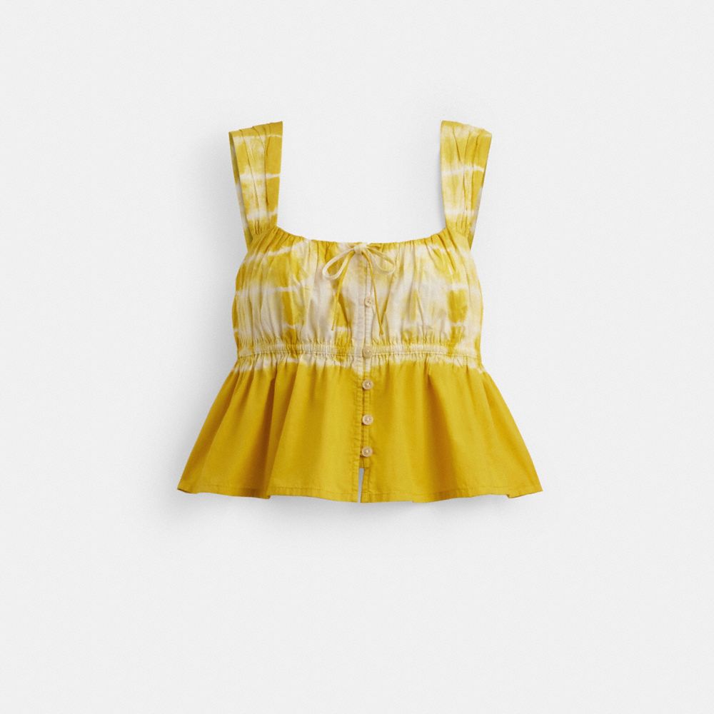 Coach Tie Dye Tank Top In Organic Cotton Amarelas Multicoloridas | COH866013