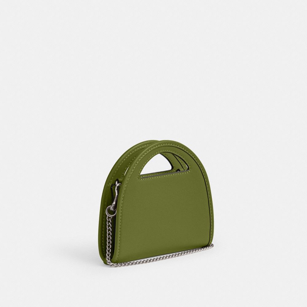 Coach Top Handle Card Case Prateadas Luz Verdes | COH865647