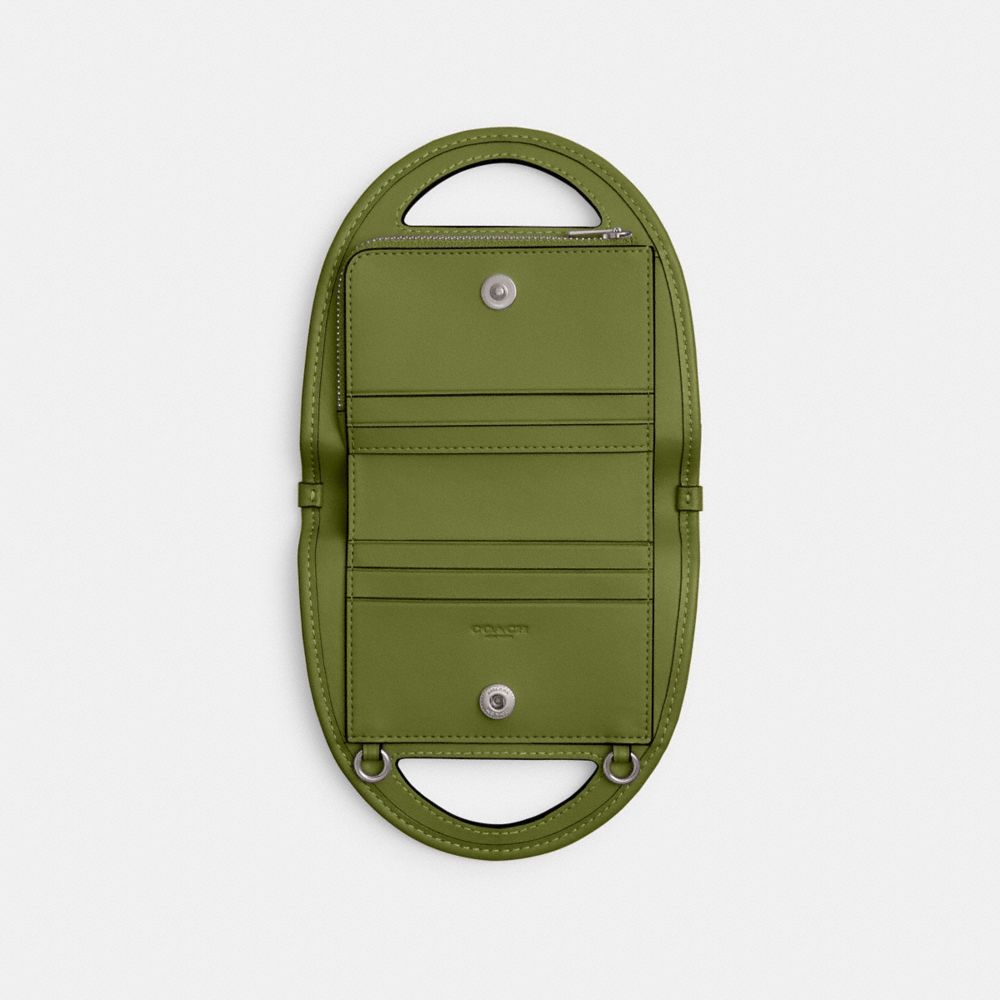 Coach Top Handle Card Case Prateadas Luz Verdes | COH865647