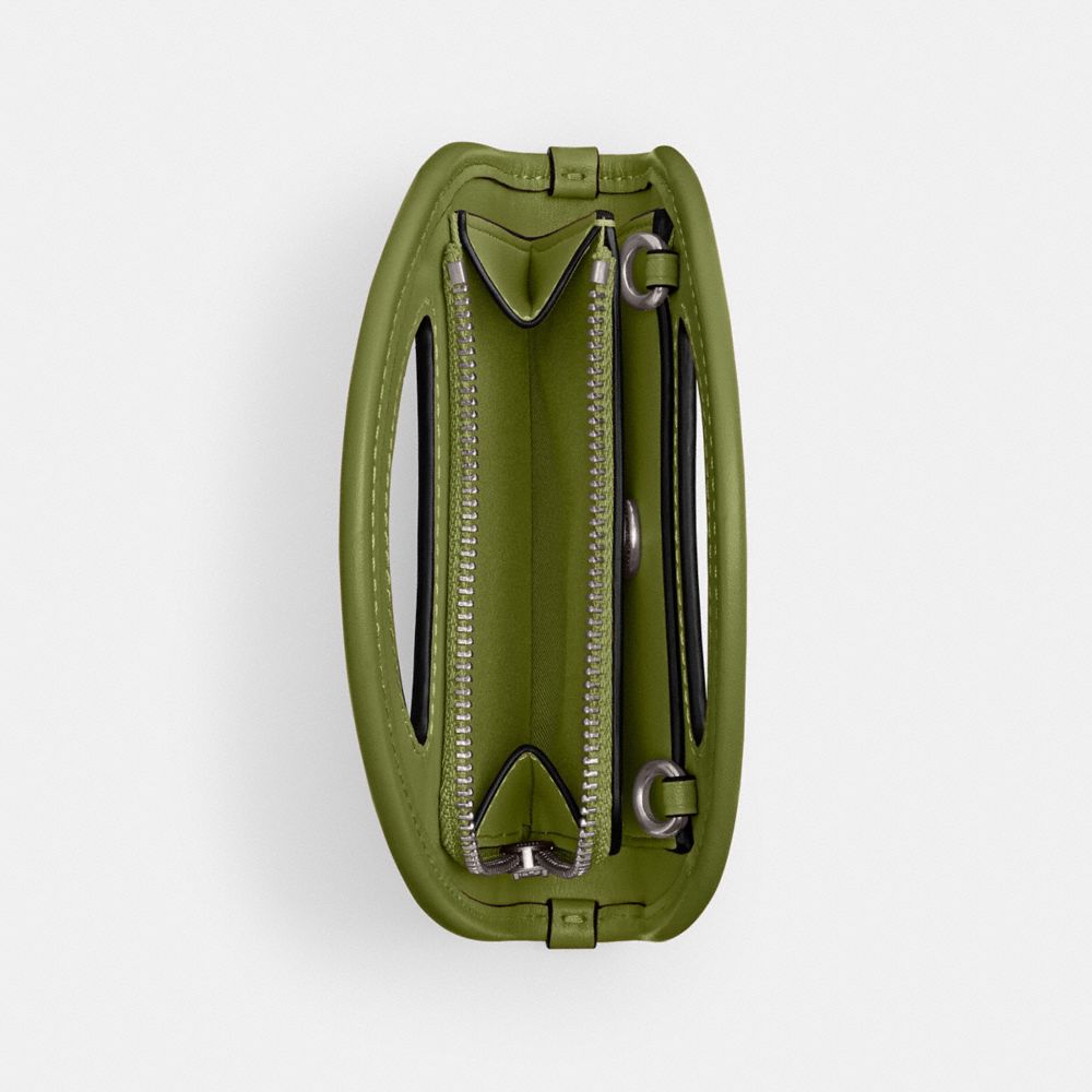 Coach Top Handle Card Case Prateadas Luz Verdes | COH865647