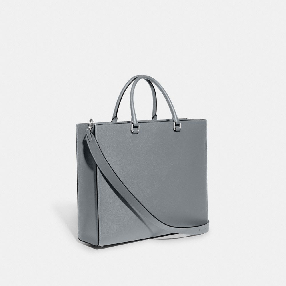 Coach Tote Bag 40 With Signature Canvas Cinzentas Azuis | COH866521