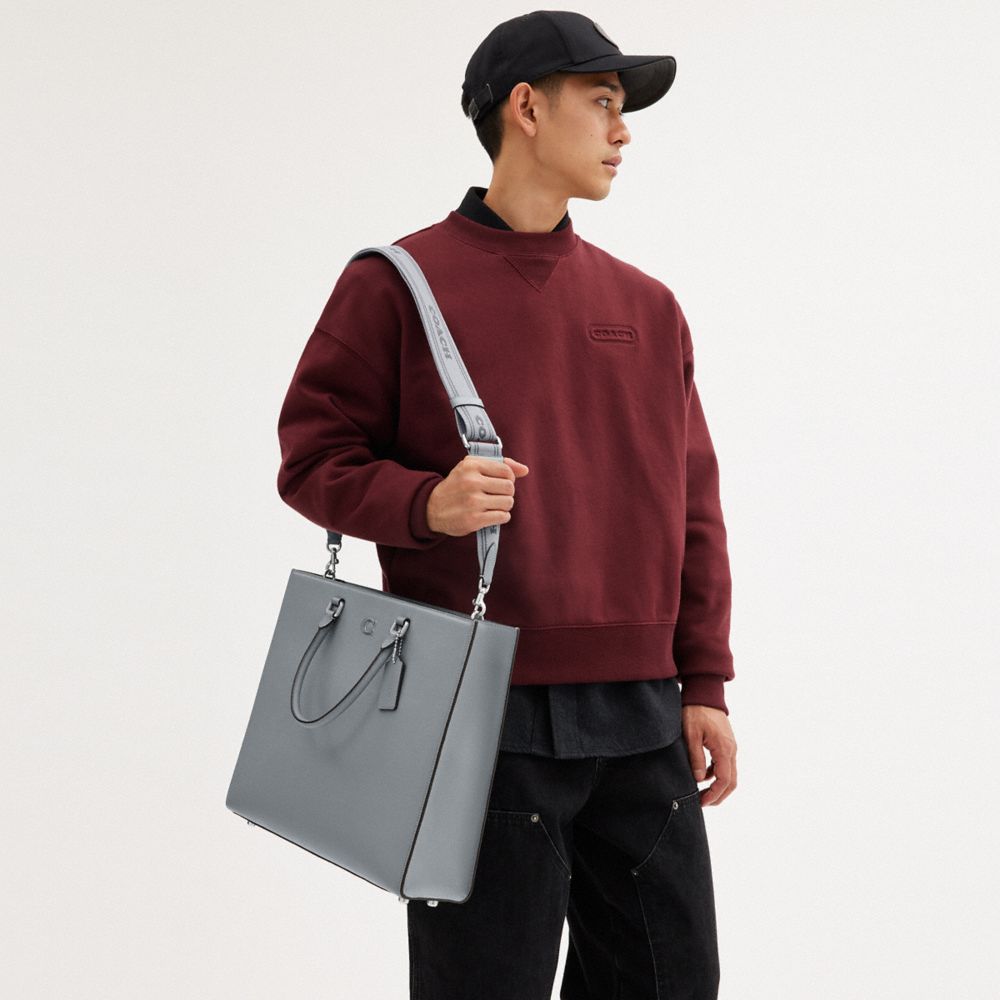 Coach Tote Bag 40 With Signature Canvas Cinzentas Azuis | COH866521