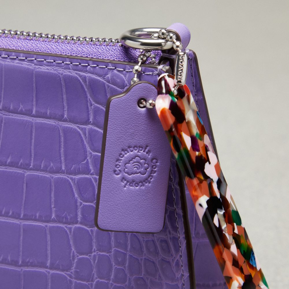 Coach Wavy Baguette Bag In Croc Embossed Coachtopia Leather Roxo | COH864807