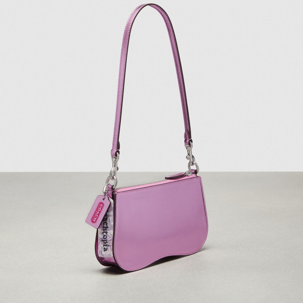 Coach Wavy Baguette Bag In Metallic Coachtopia Leather Rosa Metal | COH864813
