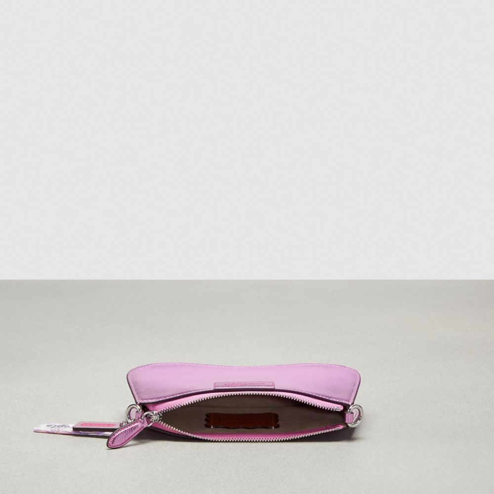 Coach Wavy Baguette Bag In Metallic Coachtopia Leather Rosa Metal | COH864813