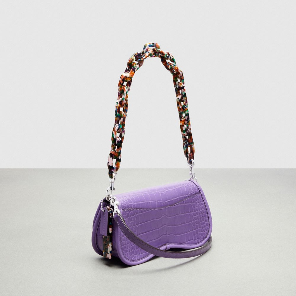 Coach Wavy Dinky Bag In Croc Embossed Coachtopia Leather Roxo | COH864985
