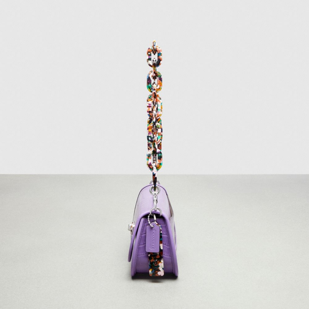 Coach Wavy Dinky Bag In Croc Embossed Coachtopia Leather Roxo | COH864985