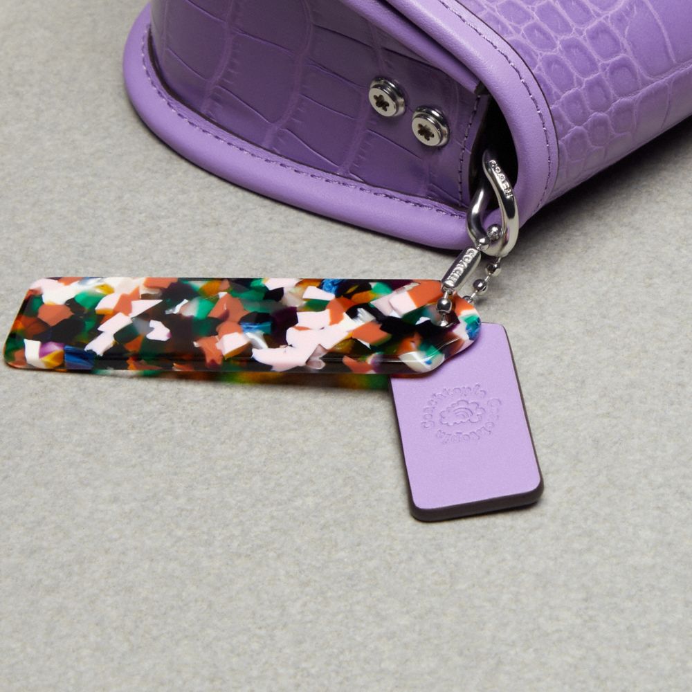 Coach Wavy Dinky Bag In Croc Embossed Coachtopia Leather Roxo | COH864985