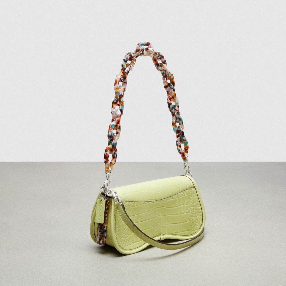 Coach Wavy Dinky Bag In Croc Embossed Coachtopia Leather Luz Verdes | COH864789