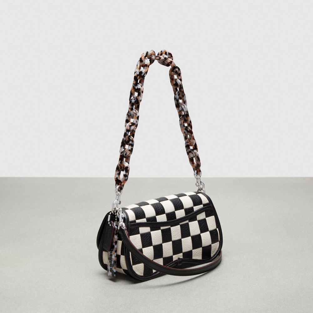 Coach Wavy Dinky Bag In Patchwork Checkerboard Upcrafted Leather Pretas | COH864970
