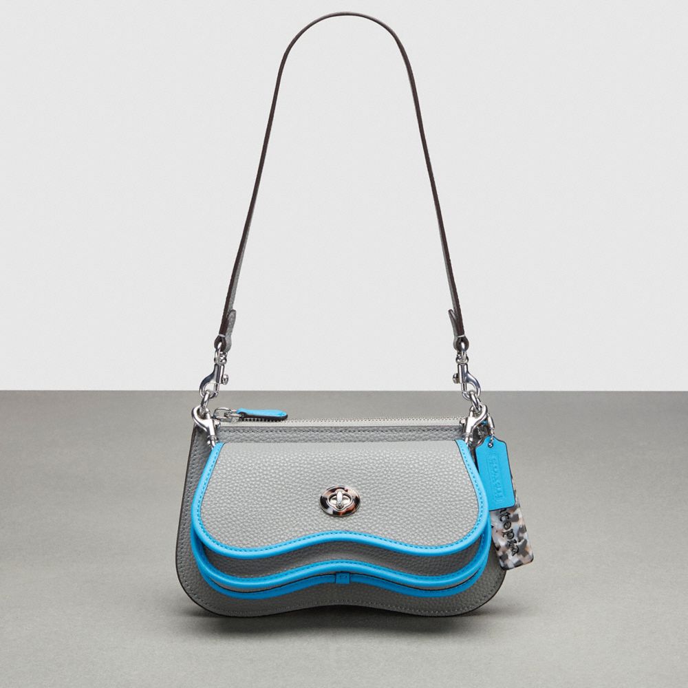 Coach Wavy Double Pouch Bag Cinzentas Azuis | COH864791