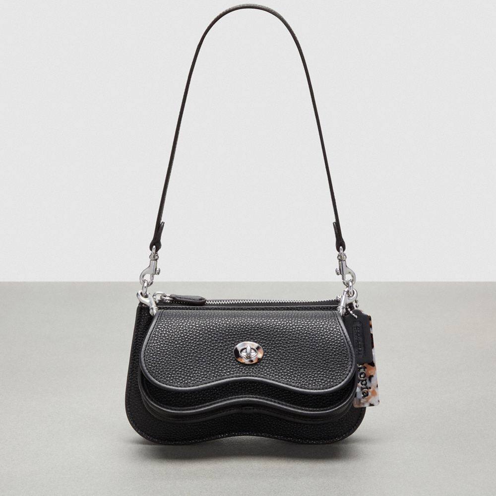 Coach Wavy Double Pouch Bag Pretas | COH864757