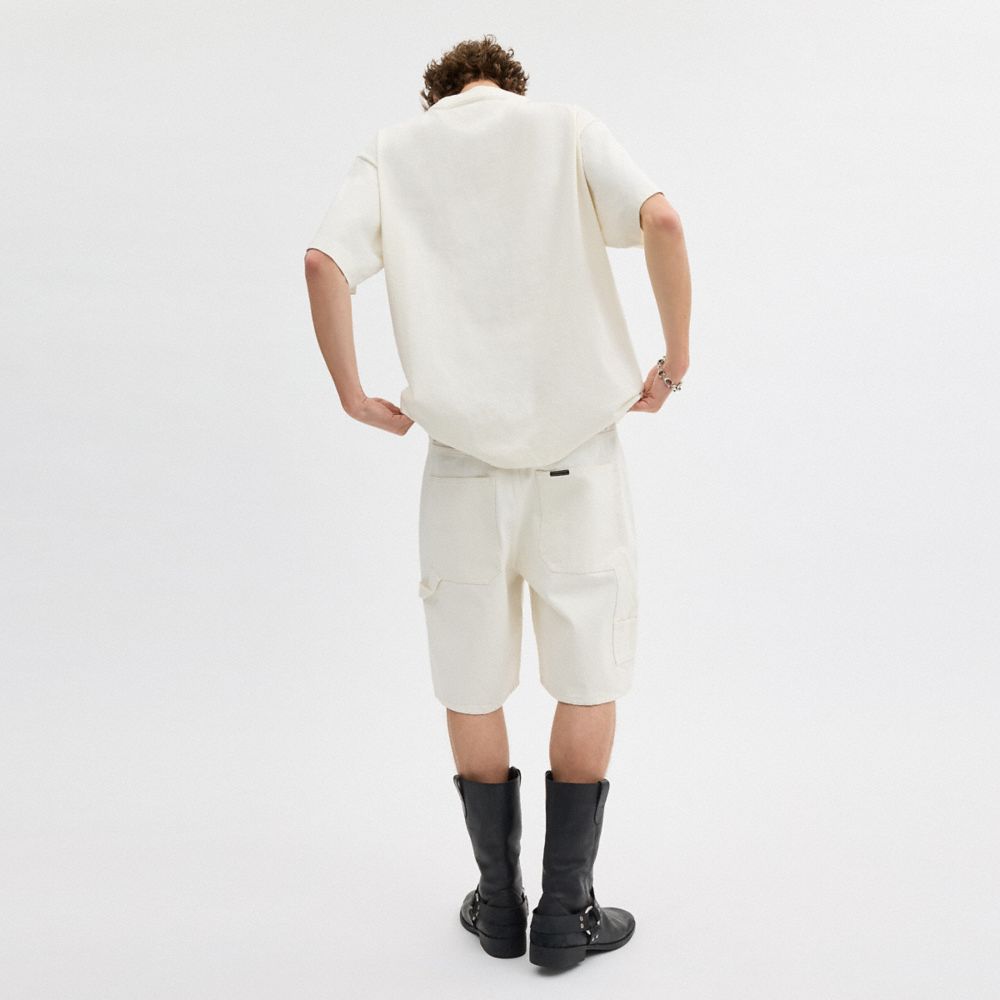 Coach White Denim Shorts In Organic Cotton Branco | COH866956
