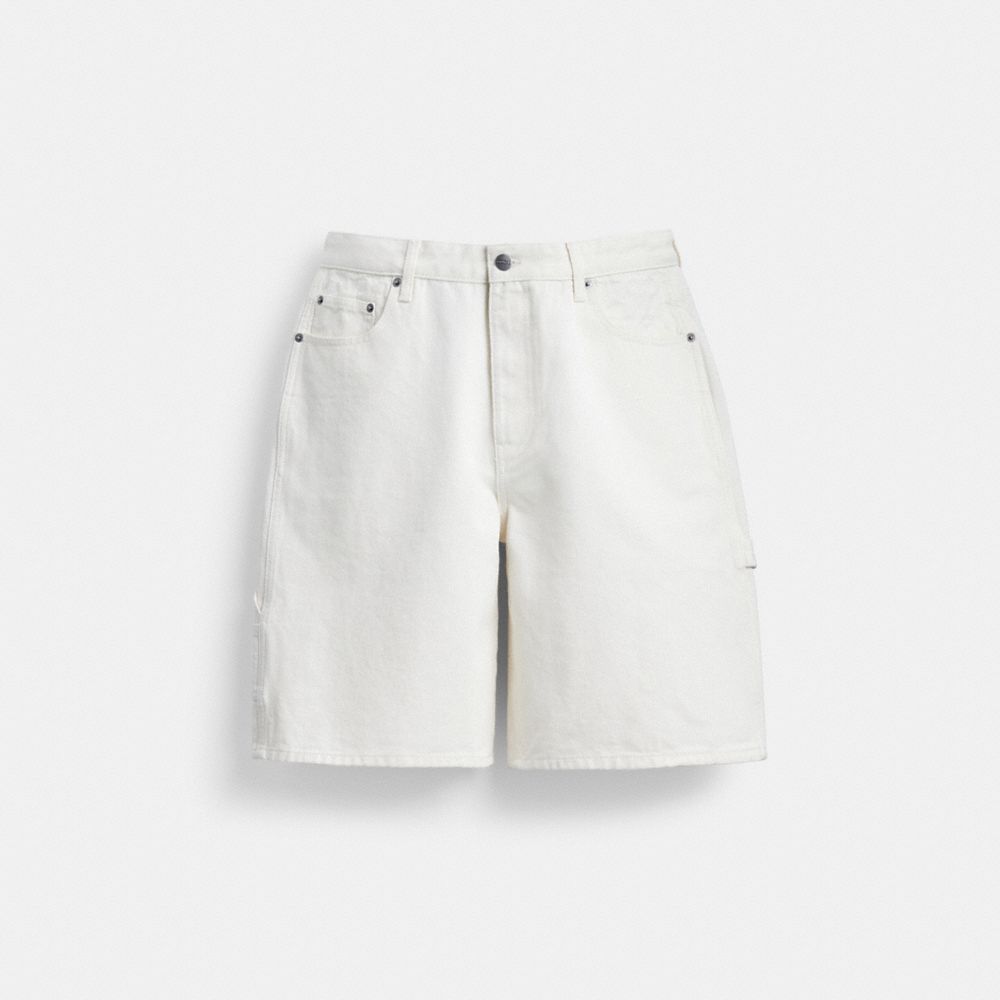 Coach White Denim Shorts In Organic Cotton Branco | COH866956