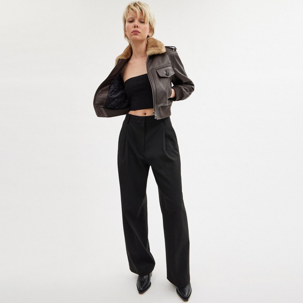 Coach Wide Leg Trousers Pretas | COH866032