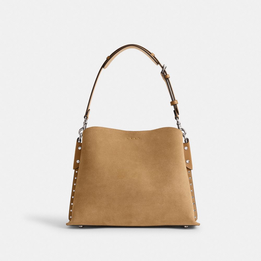 Coach Willow Shoulder Bag With Rivets Prateadas | COH864953
